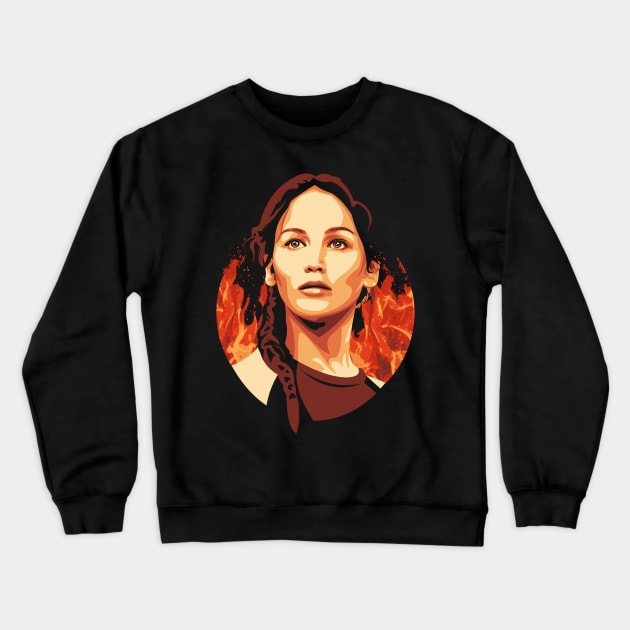 The Girl On Fire Crewneck Sweatshirt by TomTrager